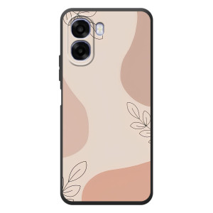 Чехол цветочный дизайн для OPPO A6x – Коричневый фон