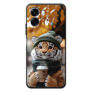 Друкований чохол 'Звірята з кавою' для OPPO A6x (Тигр з кавою)