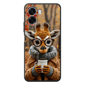 Друкований чохол 'Звірята з кавою' для OPPO A6x (Жираф з кавою)