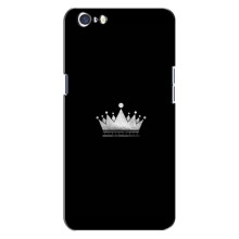 Чехол (Корона на чёрном фоне) для Оппо А71 – Белая корона