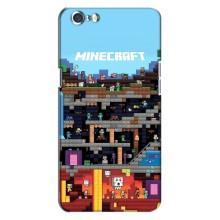 Чохол Майнкрафт на Oppo A71 (AlphaPrint) Minecraft (фон Minecraft)