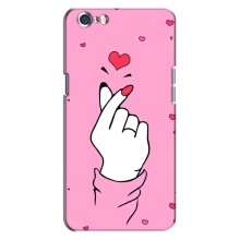 Чехол с принтом для Oppo A71 (AlphaPrint - Знак сердечка) – Знак Love