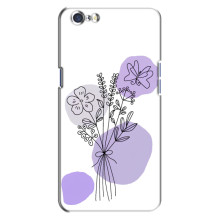 Силконовий чохол з принтом в квітах на Oppo A71 (Фіолетовий букет)