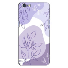 Силконовий чохол з принтом в квітах на Oppo A71 (Фіолетовий дизайн)