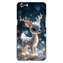 Яркий чехол для Oppo A71 с Зимними Оленятами – Блистающий оленёнок