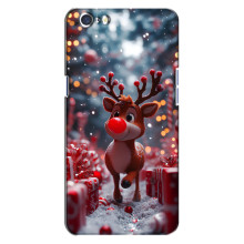 Яркий чехол для Oppo A71 с Зимними Оленятами – Олень среди подарков