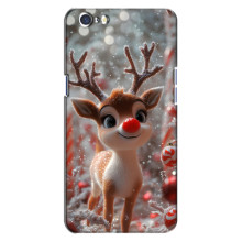 Яркий чехол для Oppo A71 с Зимними Оленятами