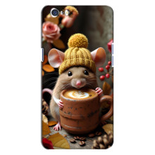 Друкований чохол 'Звірята з кавою' для Oppo A71 – Мишка з кавою