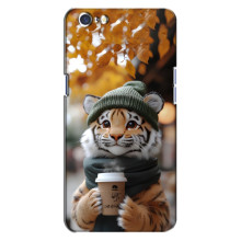 Друкований чохол 'Звірята з кавою' для Oppo A71 – Тигр з кавою