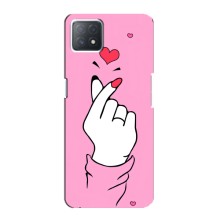 Чехол с принтом для Oppo a72 (5G) (AlphaPrint - Знак сердечка) – Знак Love