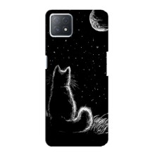 Чехол с принтом для Oppo a72 (5G) (AlphaPrint) Модные коты – Котик и луна