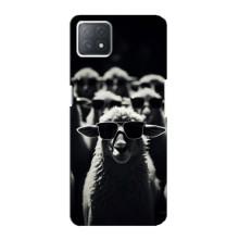 Чехол с принтом стильные животные для Оппо А72 (5G) – Овечка в очках