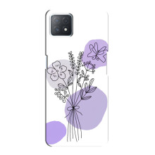 Силконовий чохол з принтом в квітах на Oppo a72 (5G) (Фіолетовий букет)