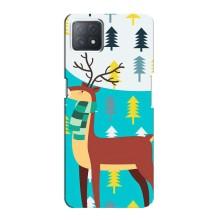 Силиконовый бампер с картинкой животных для Oppo a72 (5G) (Олень с шарфом)