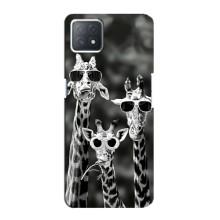 Силиконовый чехол с КАРТИНКАМИ лето для Oppo a72 (5G) (AlphaPrint) (Жирафы в очках)