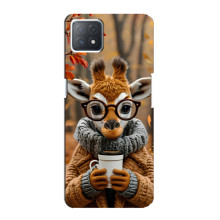 Печатный чехол «Зверята с кофе» для Oppo a72 (5G) – Жираф с кофе