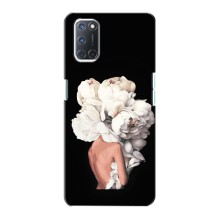 Чехлы (ART) Цветы на Oppo A72 (VPrint) (Белые цветы)