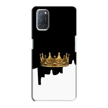 Чехол (Корона на чёрном фоне) для Оппо А72 – Золотая корона