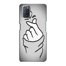 Чехол с принтом для Oppo A72 (AlphaPrint - Знак сердечка) – Значок Love