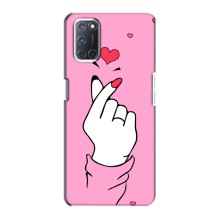 Чехол с принтом для Oppo A72 (AlphaPrint - Знак сердечка) – Знак Love