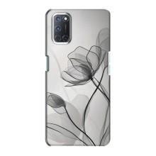 Чохол з квітковим принтом на OPPO A72 (Чорні квіти)