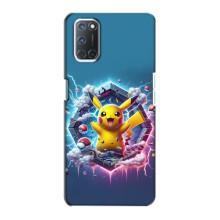 Чехол с Пикачу на Oppo A72 – Лого Пикачу