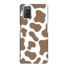 Чехол с принтом коровы на Оппо А72 – Коричневый принт