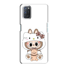 Чехол с принтом Лабубу для Oppo A72 – Белый Лабубу