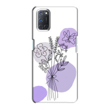 Силконовий чохол з принтом в квітах на Oppo A72 (Фіолетовий букет)