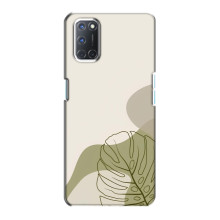 Силконовий чохол з принтом в квітах на Oppo A72 (Монстера зелена)