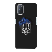 Чехол с украинским гербом на Oppo A72 – Герб с цветком