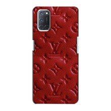 Текстурный Чехол Louis Vuitton для Оппо А72 (Красный ЛВ)