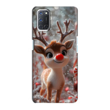 Яркий чехол для Oppo A72 с Зимними Оленятами