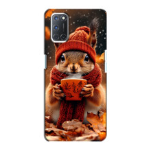 Печатный чехол «Зверята с кофе» для Oppo A72 – Белка с кофе
