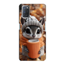 Печатный чехол «Зверята с кофе» для Oppo A72