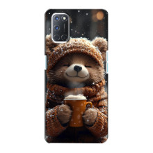 Печатный чехол «Зверята с кофе» для Oppo A72 – Мишка с кофе