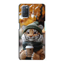 Печатный чехол «Зверята с кофе» для Oppo A72 – Тигр с кофе