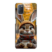 Печатный чехол «Зверята с кофе» для Oppo A72 – Зайчик с кофе