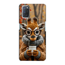 Печатный чехол «Зверята с кофе» для Oppo A72 – Жираф с кофе