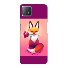 Чехлы с картинкой Лисички для Oppo a73 (5G) (VPrint) (Лисичка с розочкой)