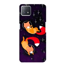 Чехлы с картинкой Лисички для Oppo a73 (5G) (VPrint) (Лисички космонавты)