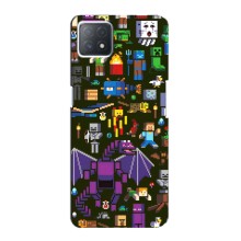 Чехол Майнкрафт на Oppo a73 (5G) (AlphaPrint) Minecraft (Коллаж Майнкрафт)