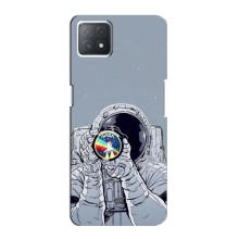 Чехол NASA для Oppo a73 (5G) (AlphaPrint) (Космонавт фото)