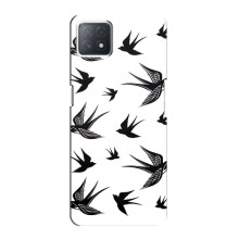 Чехол с птицами на Oppo a73 (5G) (VPrint) (Ласточки)