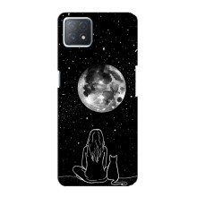 Чехол с рисунком кот на Oppo a73 (5G) (Девушка с котом)