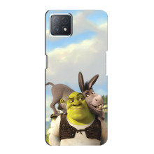 Чехол с мультфильмом Шрек на Oppo a73 (5G) – Шрек и осел