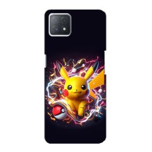 Чехол с Пикачу на Oppo a73 (5G) (Пикачу с мячом)