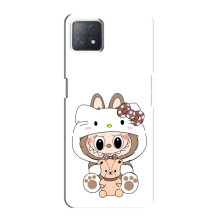 Чехол с принтом Лабубу для Oppo a73 (5G) – Белый Лабубу