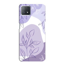 Силиконовый чехол с принтом в цветах на Oppo a73 (5G) – Фиолетовый дизайн