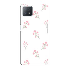 Чехол с розовым рисунком для Oppo a73 (5G) (Розовые цветы)